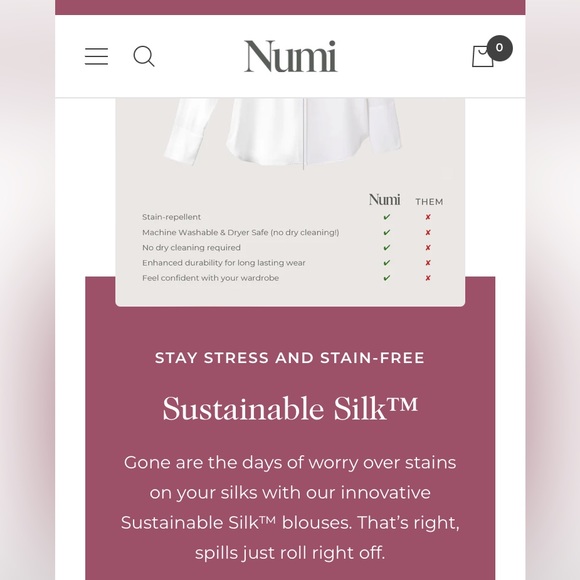 Numi XS white sustainable silk short sleeved blouse - Picture 4 of 6